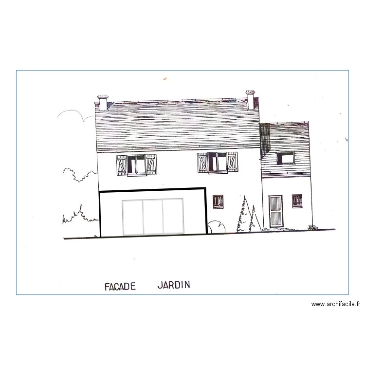 VLP Boirez - Facade Jardin. Plan de 0 pièce et 0 m2