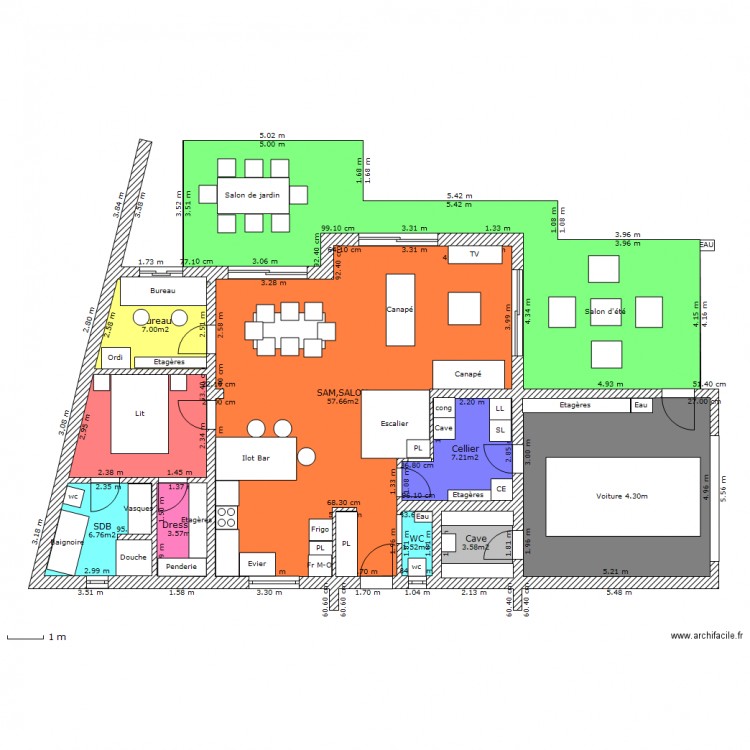 rdc 1. Plan de 0 pièce et 0 m2