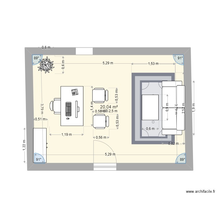 bureau . Plan de 0 pièce et 0 m2