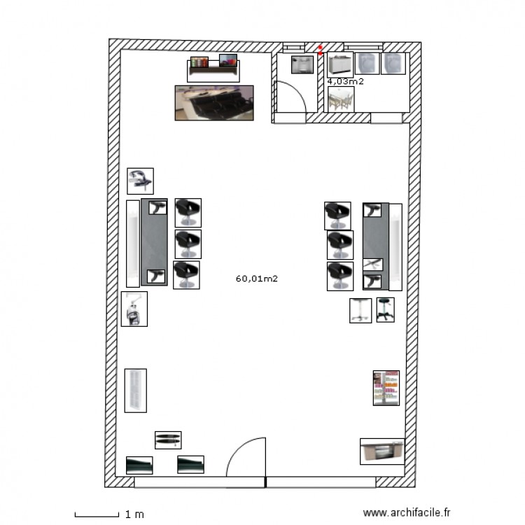 plan salon coiffure 1. Plan de 0 pièce et 0 m2