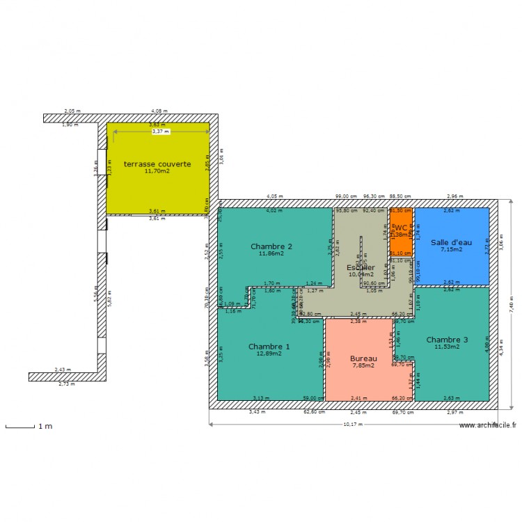 maison-etage-2 1m. Plan de 0 pièce et 0 m2