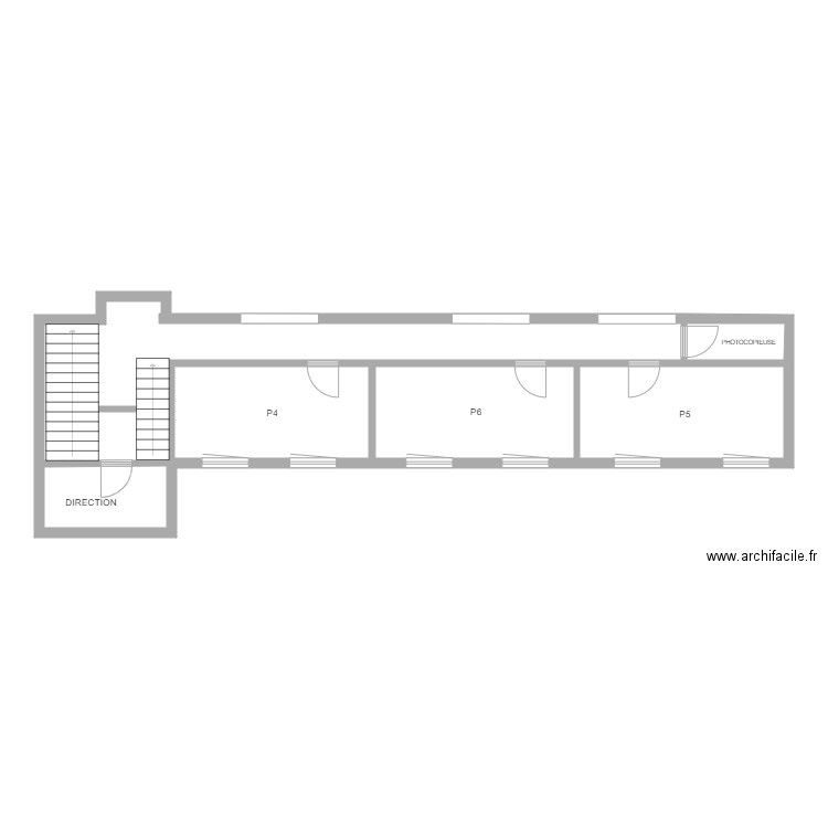 mont a leux 1er étage . Plan de 6 pièces et 68 m2