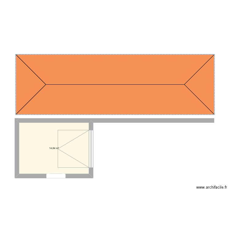 Carport. Plan de 1 pièce et 15 m2