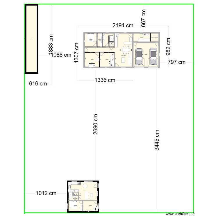 Maison Pont Hebert plan. Plan de 17 pièces et 224 m2