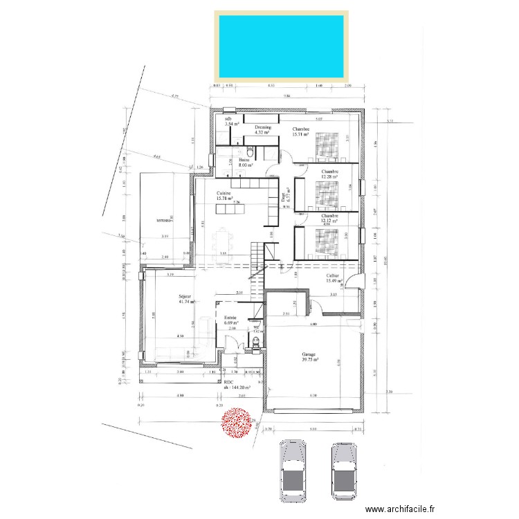 maison. Plan de 0 pièce et 0 m2