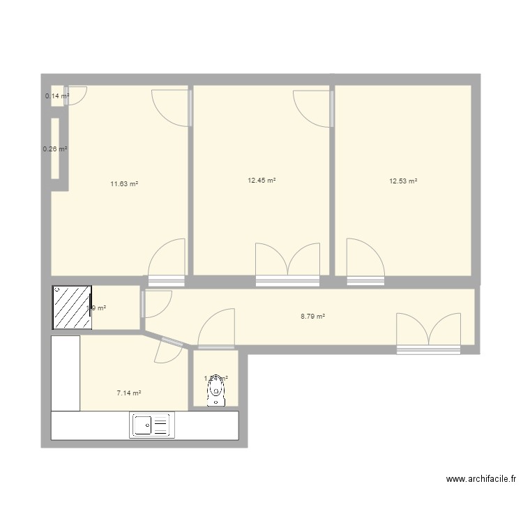 Tolbiac 2G V1. Plan de 0 pièce et 0 m2