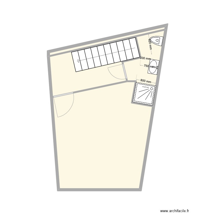 st lmmt. Plan de 2 pièces et 22 m2