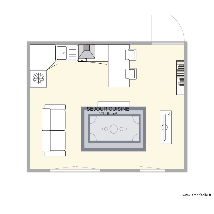 SEJOUR CUISINE. Plan de 0 pièce et 0 m2