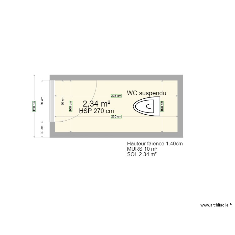 wc etage. Plan de 0 pièce et 0 m2