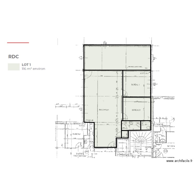 398-croquis 116m² rdc. Plan de 7 pièces et 132 m2