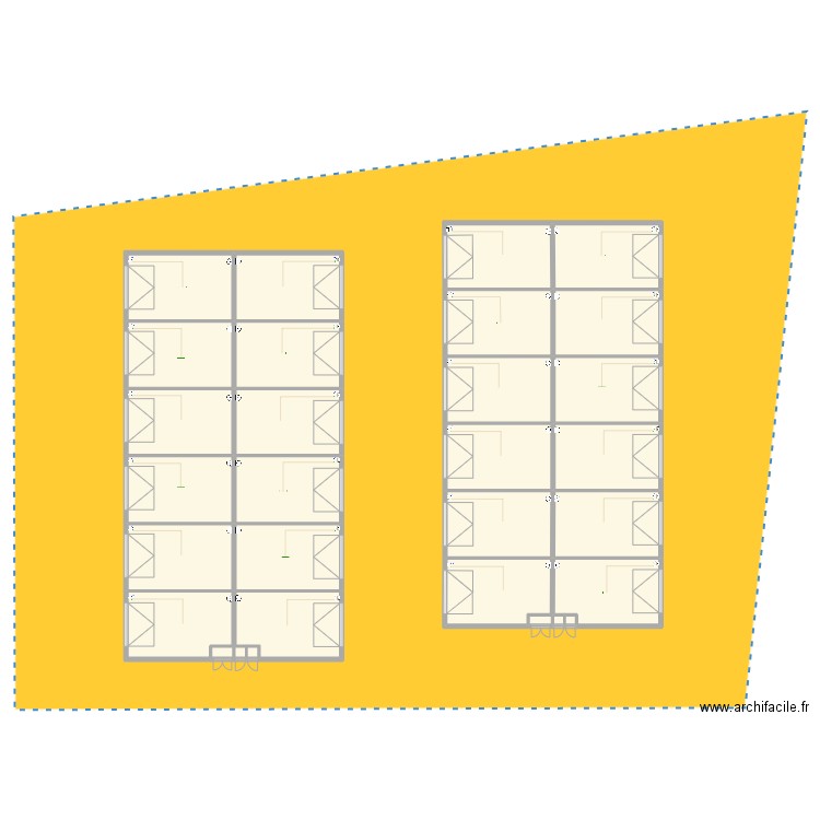 Box. Plan de 30 pièces et 954 m2