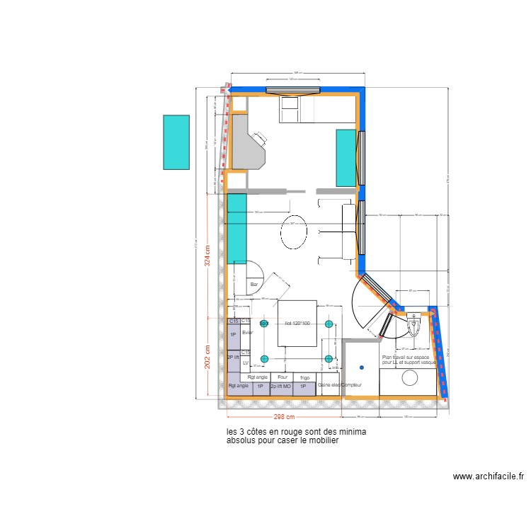 chambre lit 1p. Plan de 0 pièce et 0 m2