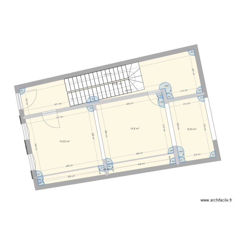 ABB. Plan de 5 pièces et 62 m2