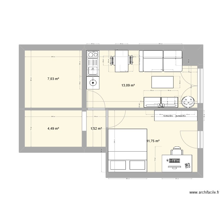 dfghj. Plan de 6 pièces et 38 m2