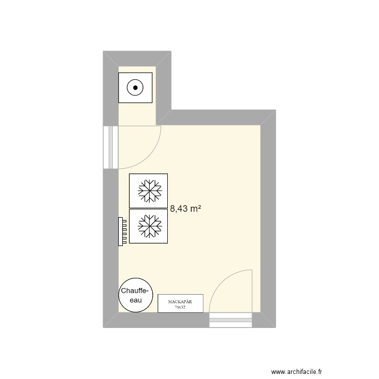 Cellier maison. Plan de 1 pièce et 8 m2