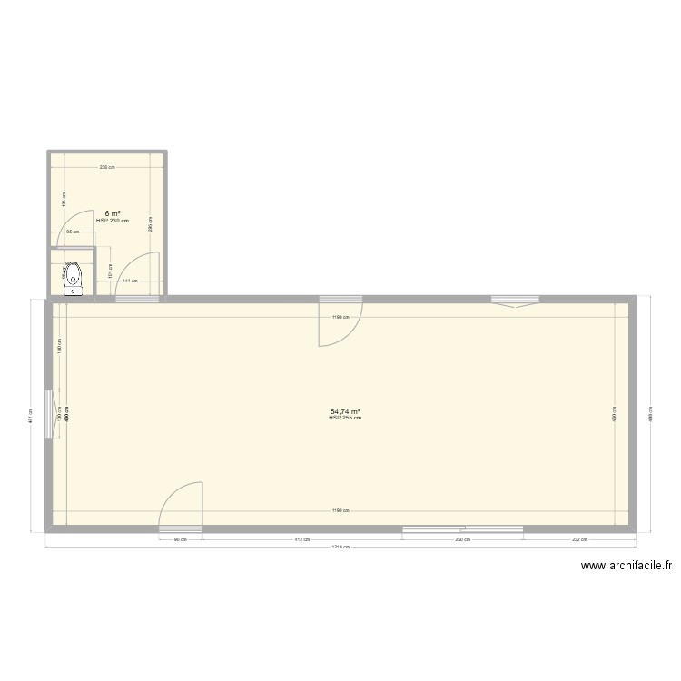 Club house 55m² Tignet. Plan de 3 pièces et 62 m2