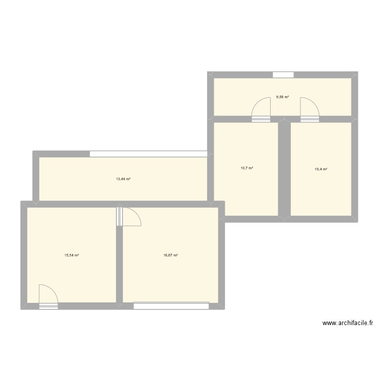 Maison Boussignac. Plan de 6 pièces et 76 m2