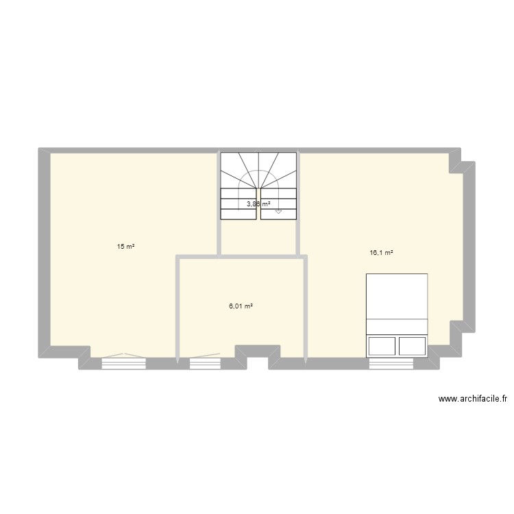 Etage appart Apres. Plan de 4 pièces et 41 m2