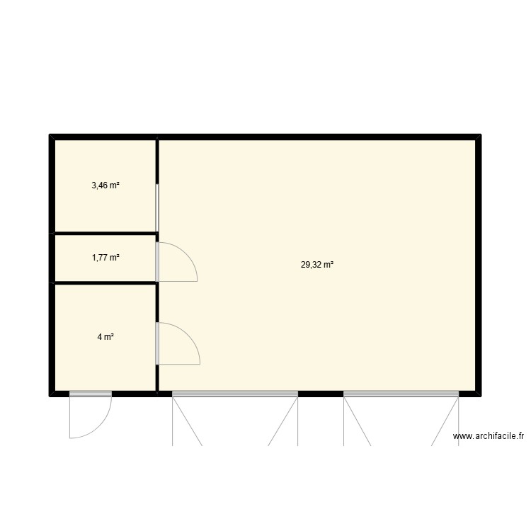 garage GUI Automobile. Plan de 4 pièces et 39 m2