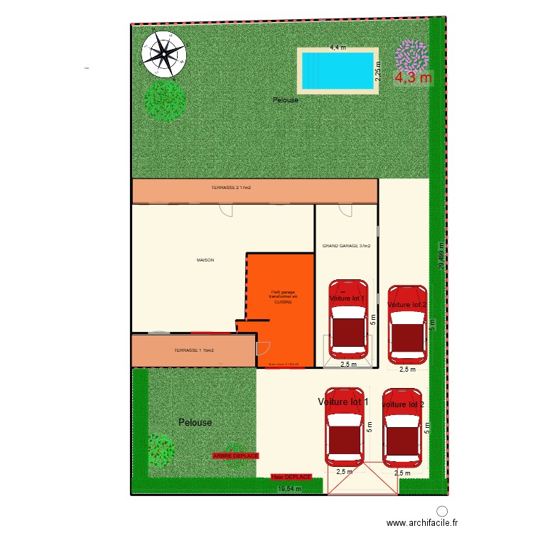 PLAN RDC MODIFIE cuisine fenetres. Plan de 6 pièces et 566 m2