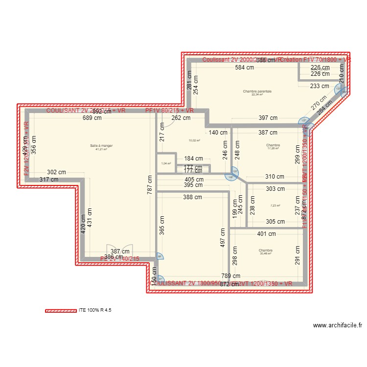 DUMAS FAUCHER RICHARD. Plan de 10 pièces et 291 m2