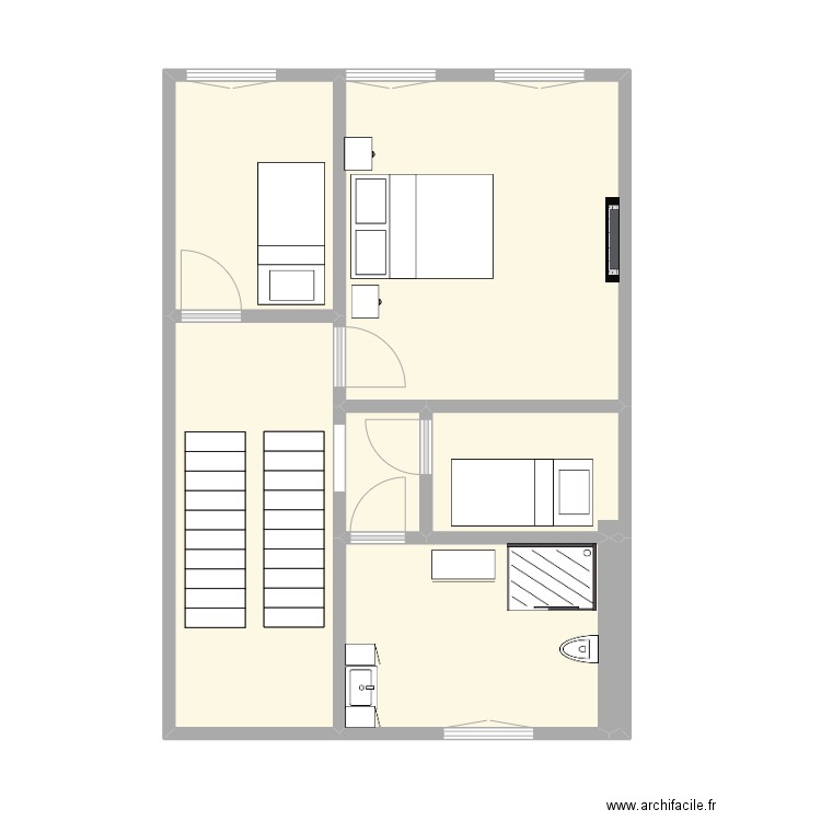 Maison Guy Lechien ( plan évacuation ). Plan de 7 pièces et 47 m2