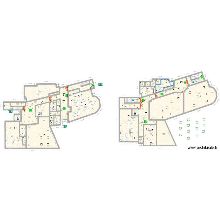 Crèche Eclairage. Plan de 41 pièces et 689 m2