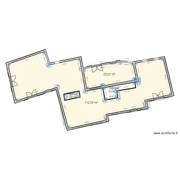 SURFACE PLANCHER. Plan de 10 pièces et 230 m2