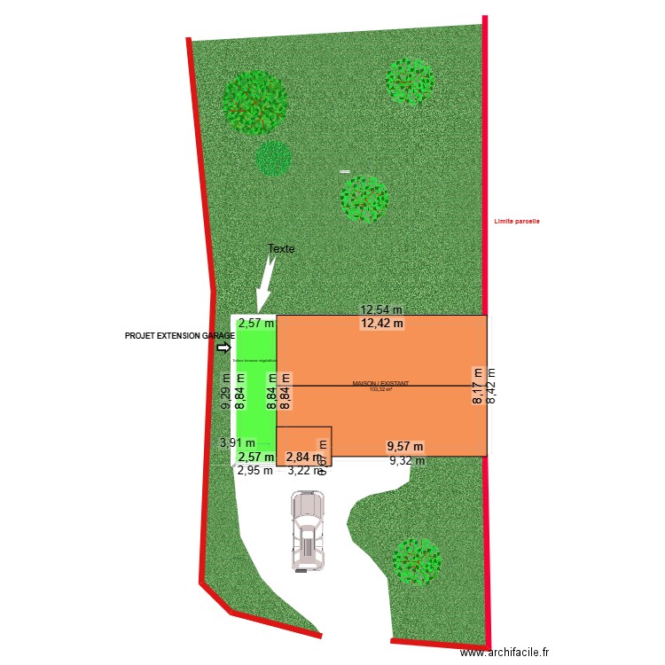 PLAN AJOUT DE GARAGE 2. Plan de 2 pièces et 126 m2