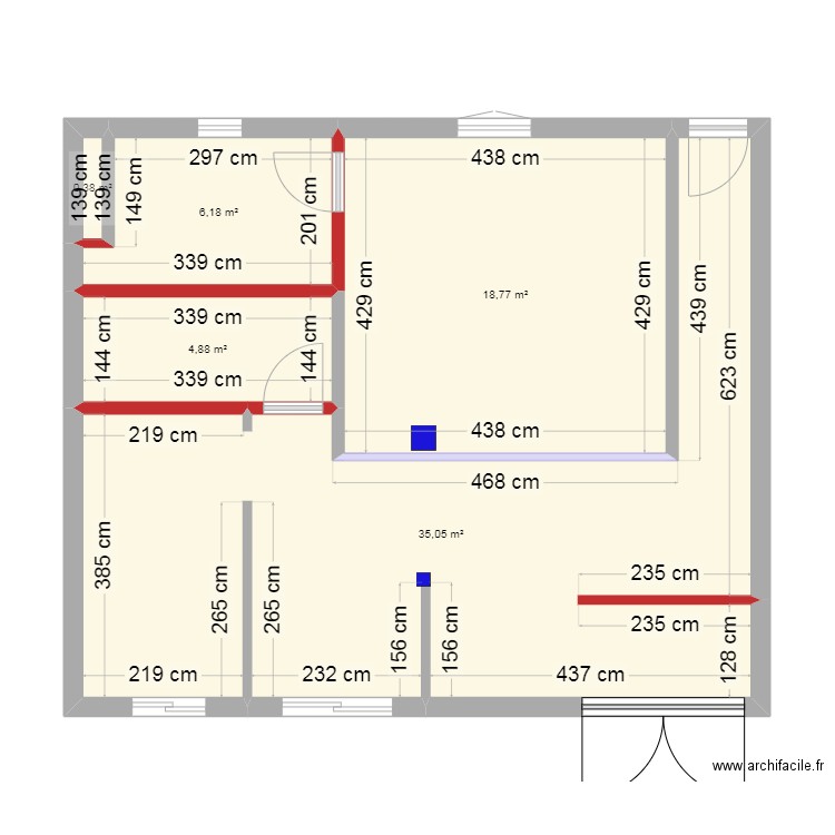 toufa2. Plan de 5 pièces et 65 m2