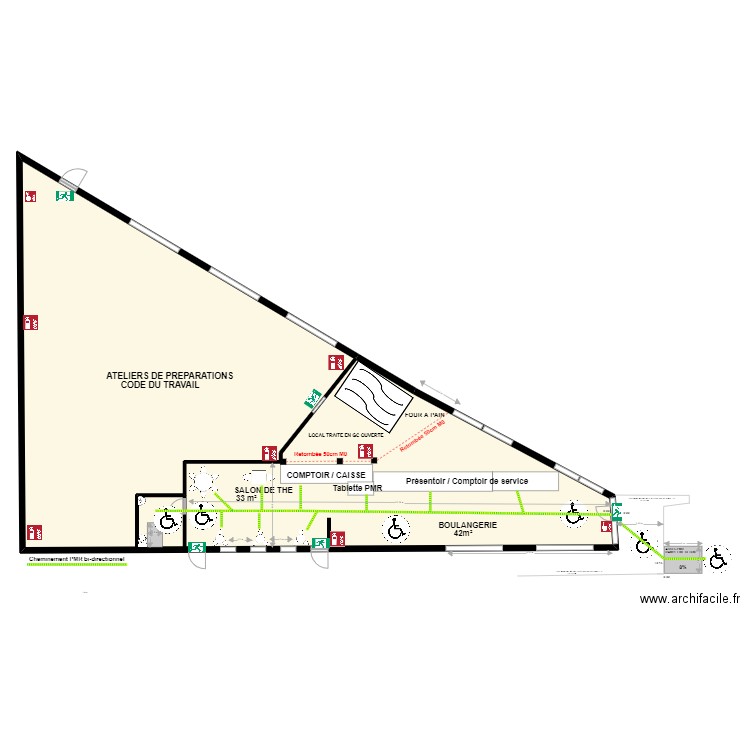 BAGUETTE DOREE PROJET. Plan de 1 pièce et 350 m2