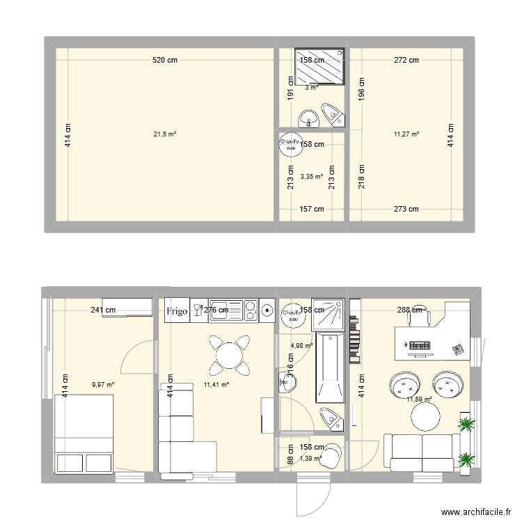 cabinet2. Plan de 9 pièces et 79 m2