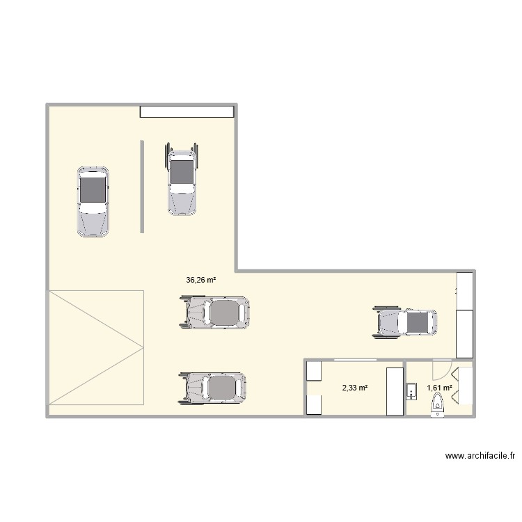 PRO. Plan de 3 pièces et 40 m2