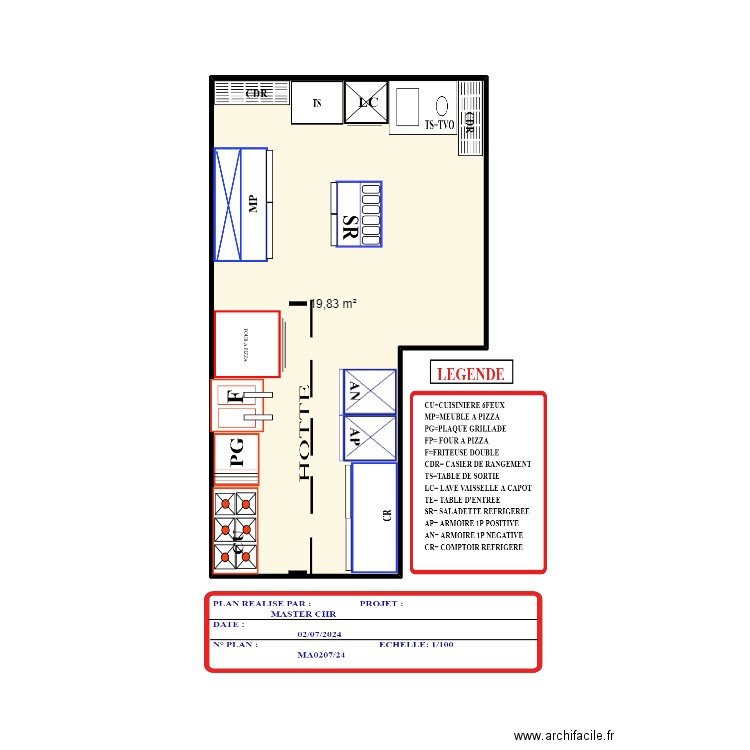 MARRAKECH FOURS. Plan de 1 pièce et 20 m2