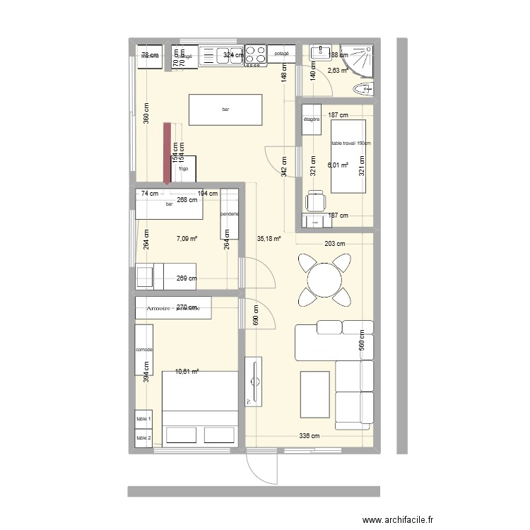 home V2. Plan de 6 pièces et 73 m2