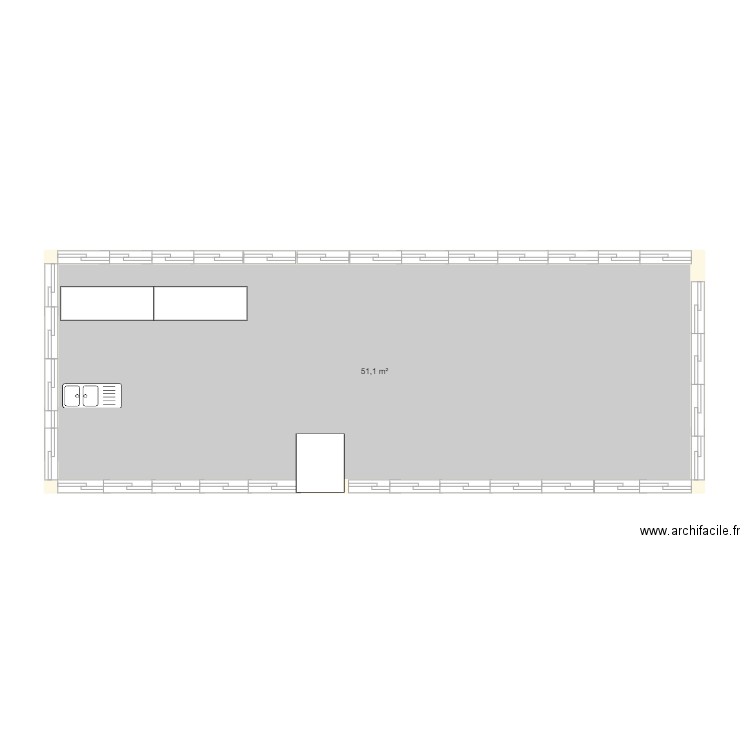 maison. Plan de 1 pièce et 51 m2