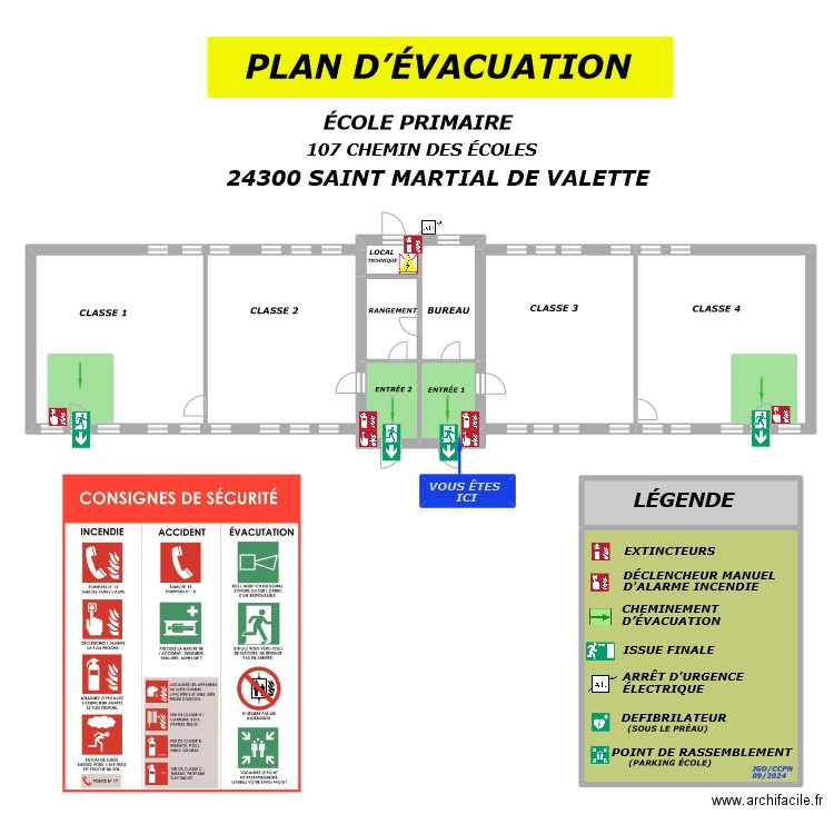 SMV ECOLE  EVAC. Plan de 16 pièces et 431 m2