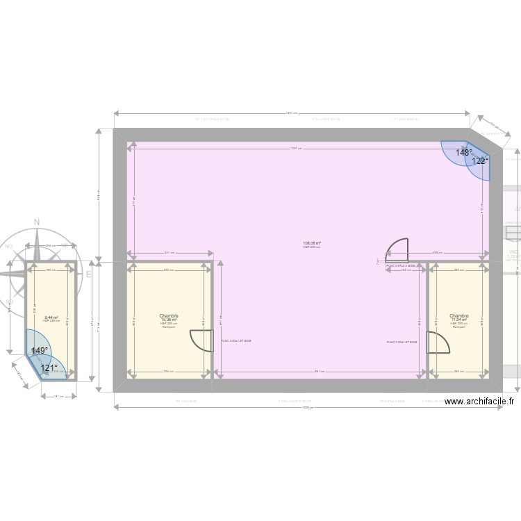 ML24012824  POURTAU. Plan de 13 pièces et 286 m2