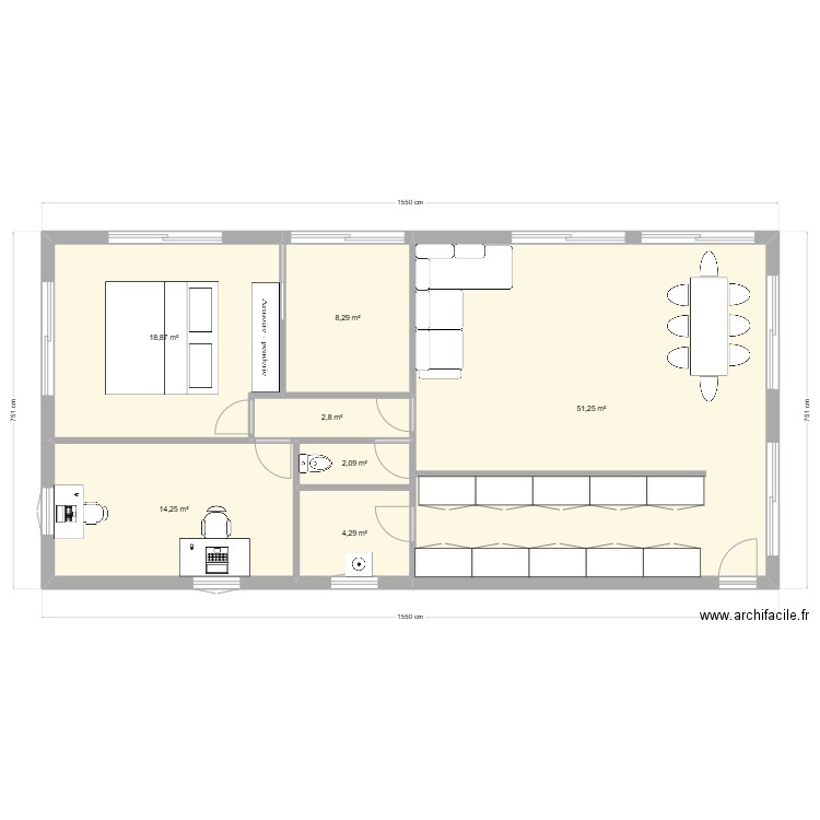 projet corbières 1. Plan de 7 pièces et 102 m2