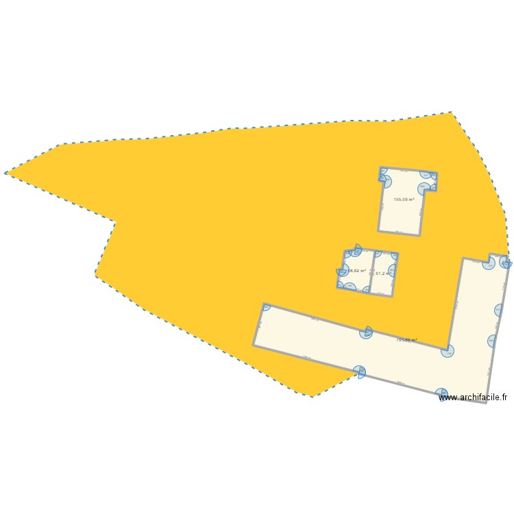 Poiseul terrain. Plan de 4 pièces et 1069 m2