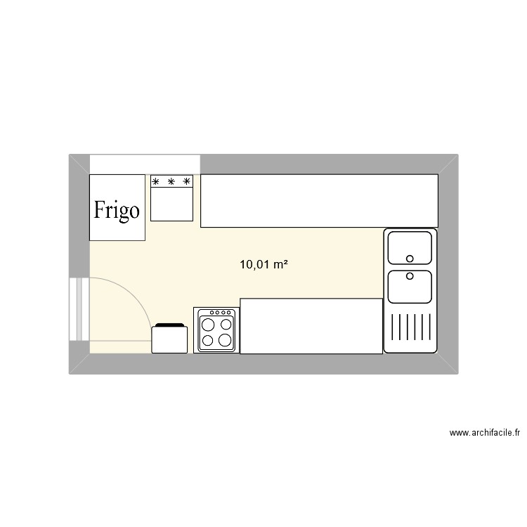 cuisine roubaix actuelle. Plan de 1 pièce et 10 m2