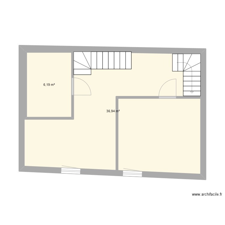 étage camors. Plan de 2 pièces et 50 m2