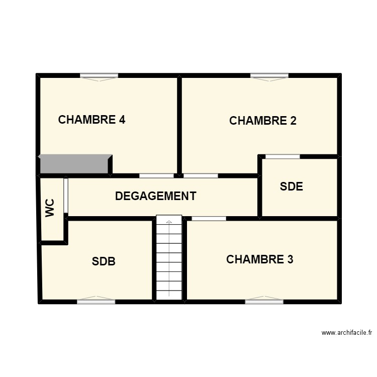 1 ER GUIGNARD. Plan de 9 pièces et 44 m2