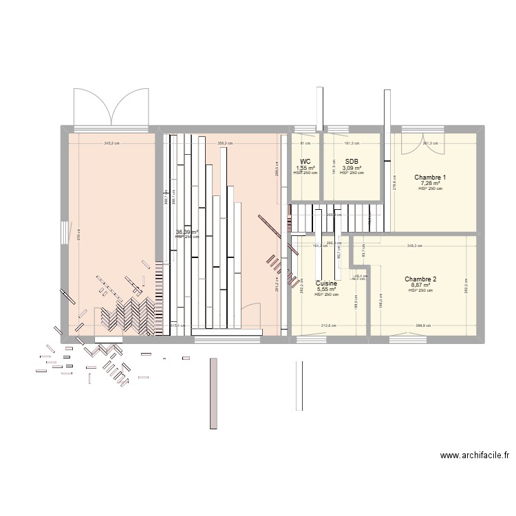 ARES6. Plan de 6 pièces et 63 m2