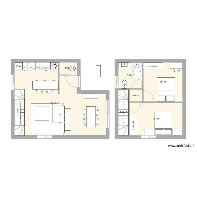 maison madagascar. Plan de 7 pièces et 63 m2