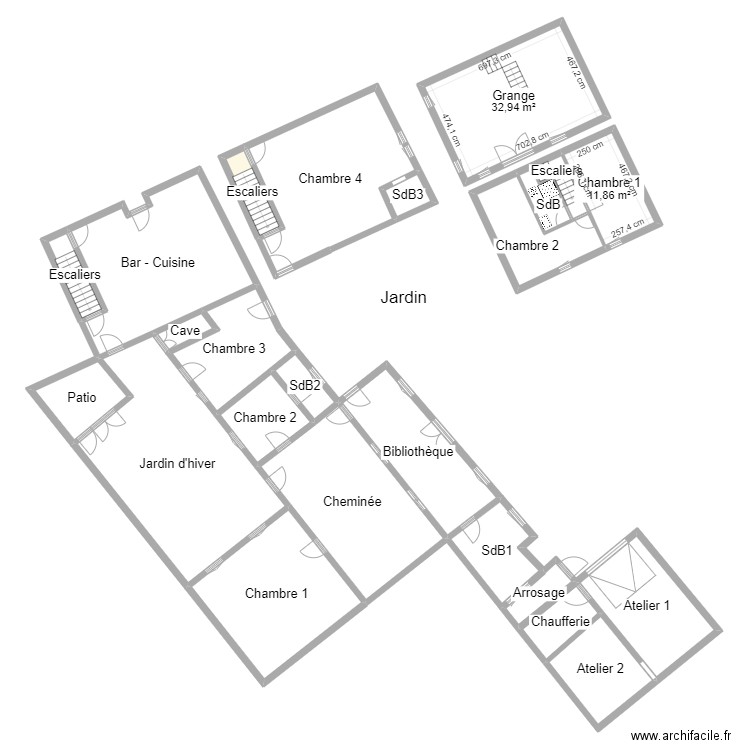 Lalande Plan. Plan de 24 pièces et 387 m2