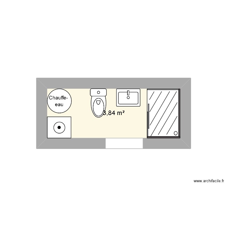 chatel. Plan de 1 pièce et 4 m2