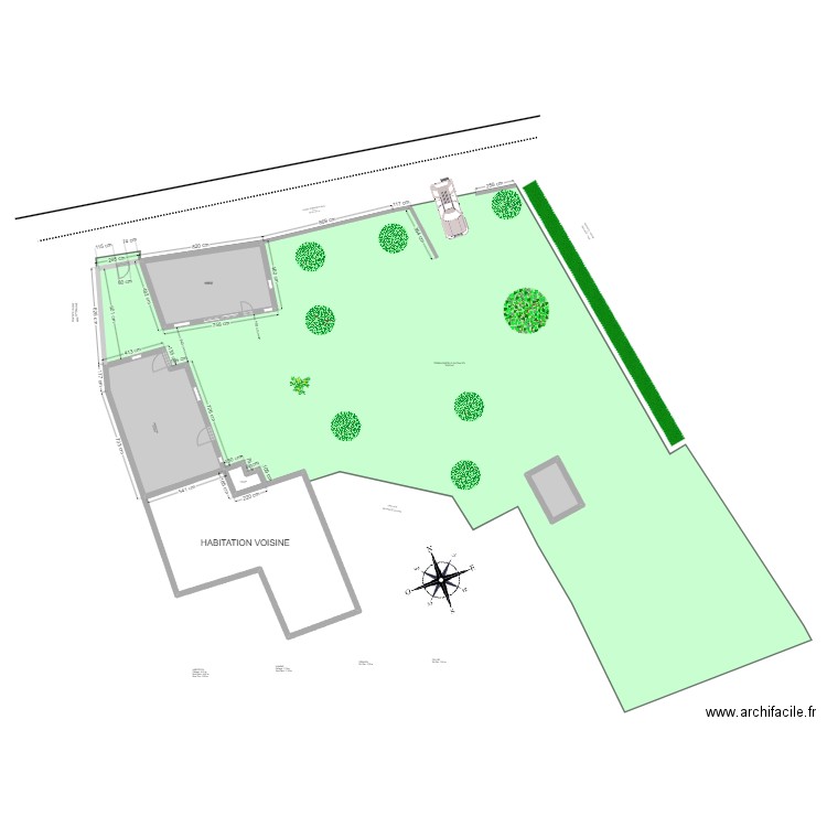 PLAN DE MASSE APRES TRAVAUX MURET. Plan de 4 pièces et 164 m2