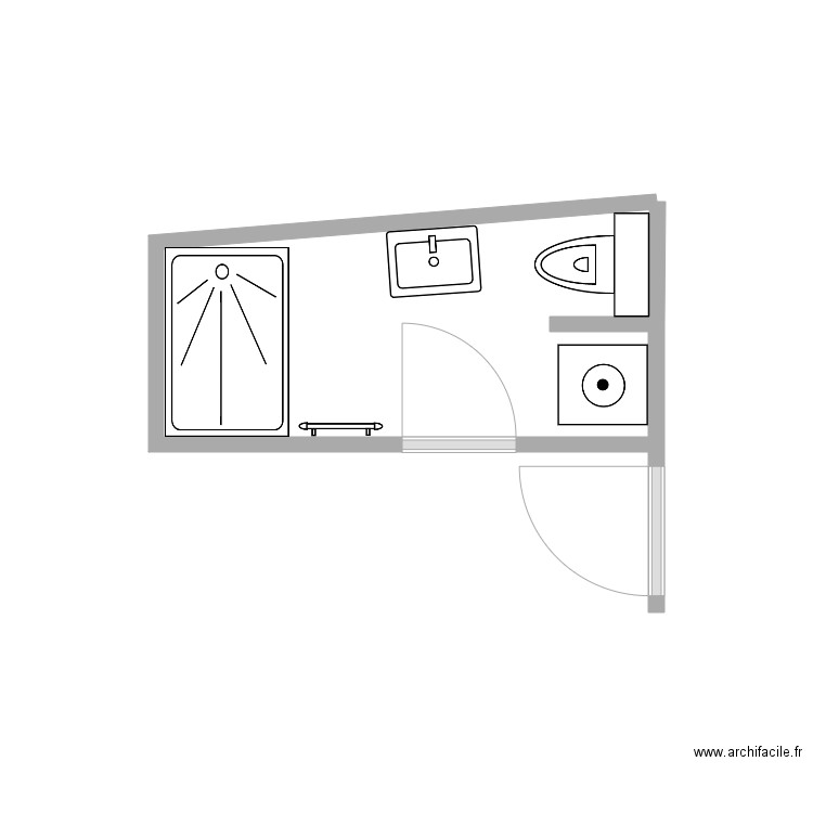 Salle de douche 302 Lecourbe. Plan de 0 pièce et 0 m2