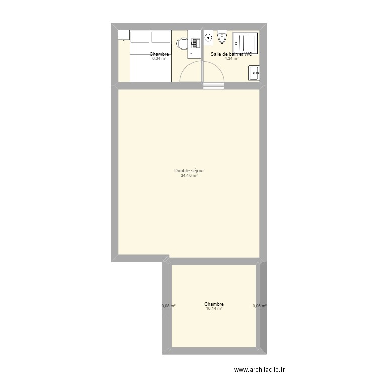 maubuibui agrandissement. Plan de 14 pièces et 89 m2